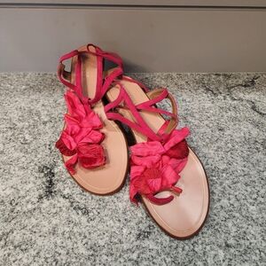 Aquazzura Red Floral Women's Sandals